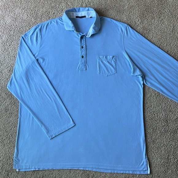 Greyson Spirit Long Sleeve Soft Polo Cloud Blue - Picture 3 of 12